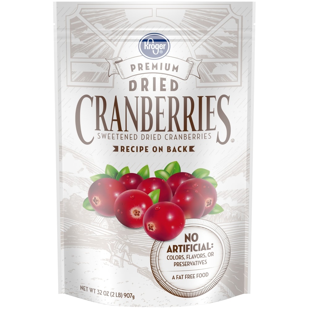 slide 1 of 1, Kroger Premium Sweetened Dried Cranberries, 32 oz