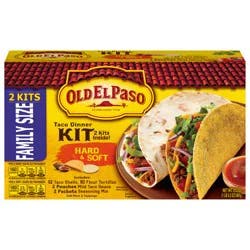 Old El Paso Hard & Soft Taco Dinner Kit, Family Size, 2 Kits, 21.2 oz.