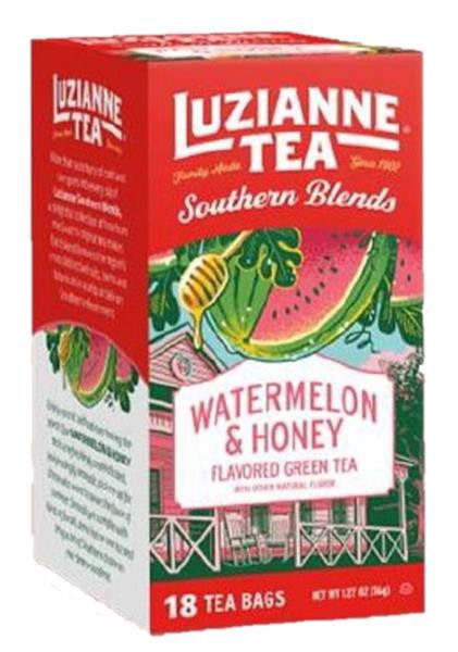 slide 1 of 1, Luzianne Southern Blends Watermelon & Honey Green Tea 18 Bags, 18 ct