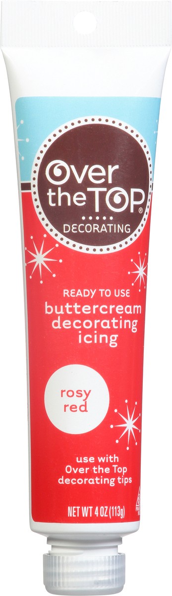 slide 8 of 16, Over The Top Decorating Rosy Red Buttercream Decorating Icing 4 oz, 4 oz