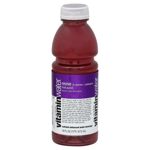 slide 1 of 1, vitaminwater Water Beverage, Revive, Fruit Punch - 16 oz, 16 oz