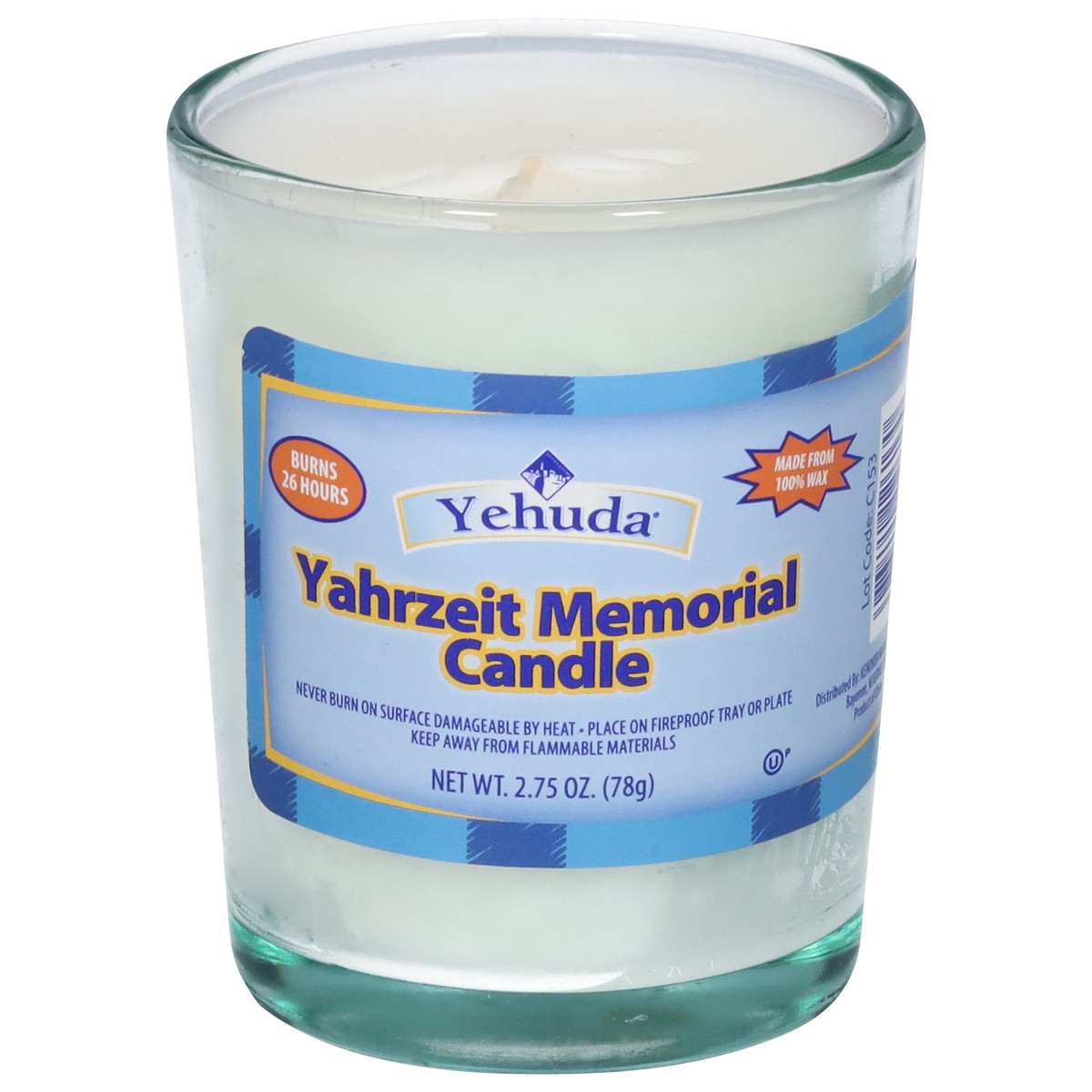 slide 1 of 9, Yehuda Yahrzeit Memorial Candle 1 ea, 1 ct