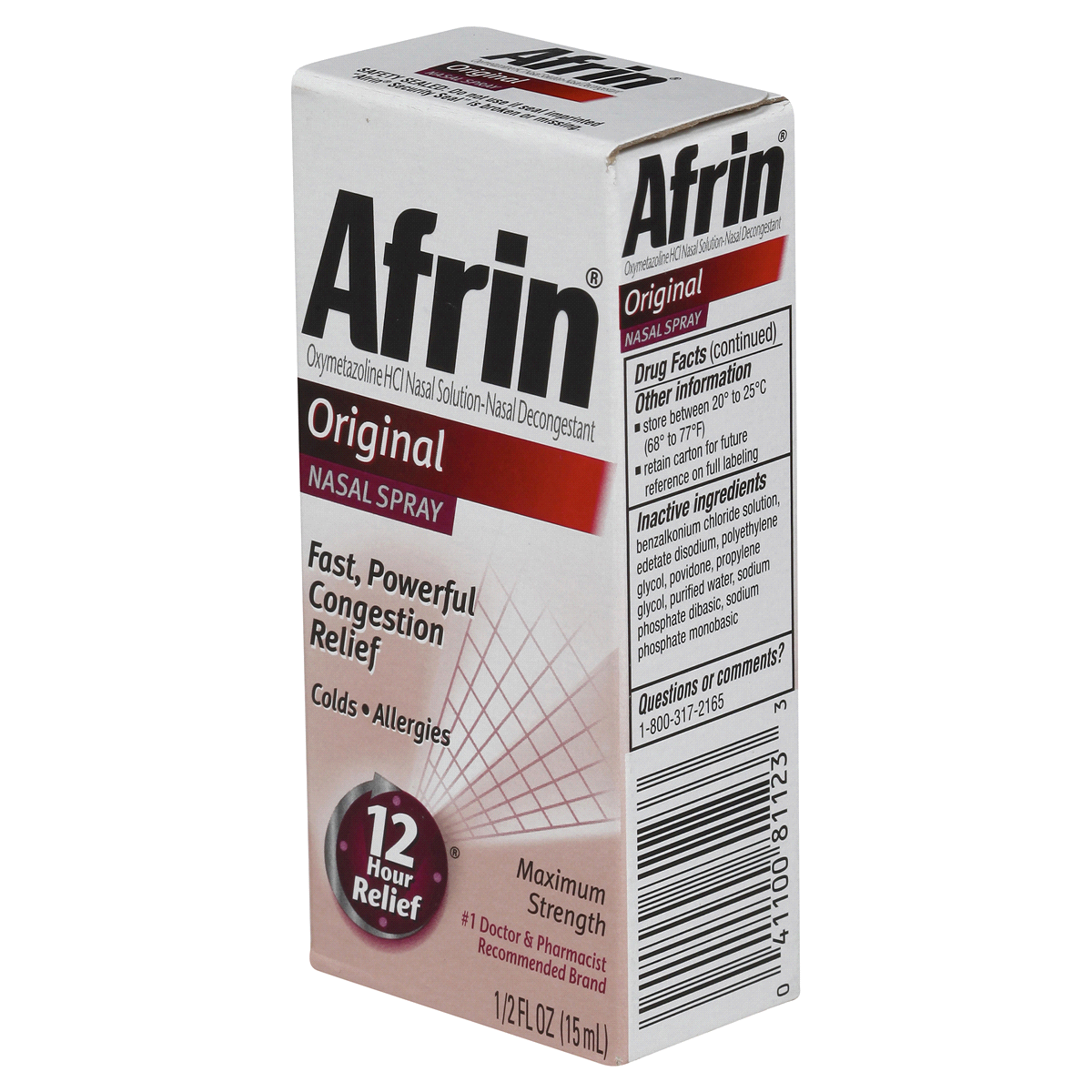 slide 5 of 8, Afrin Original 12 Hour Relief Nasal Spray, 0.5 fl oz