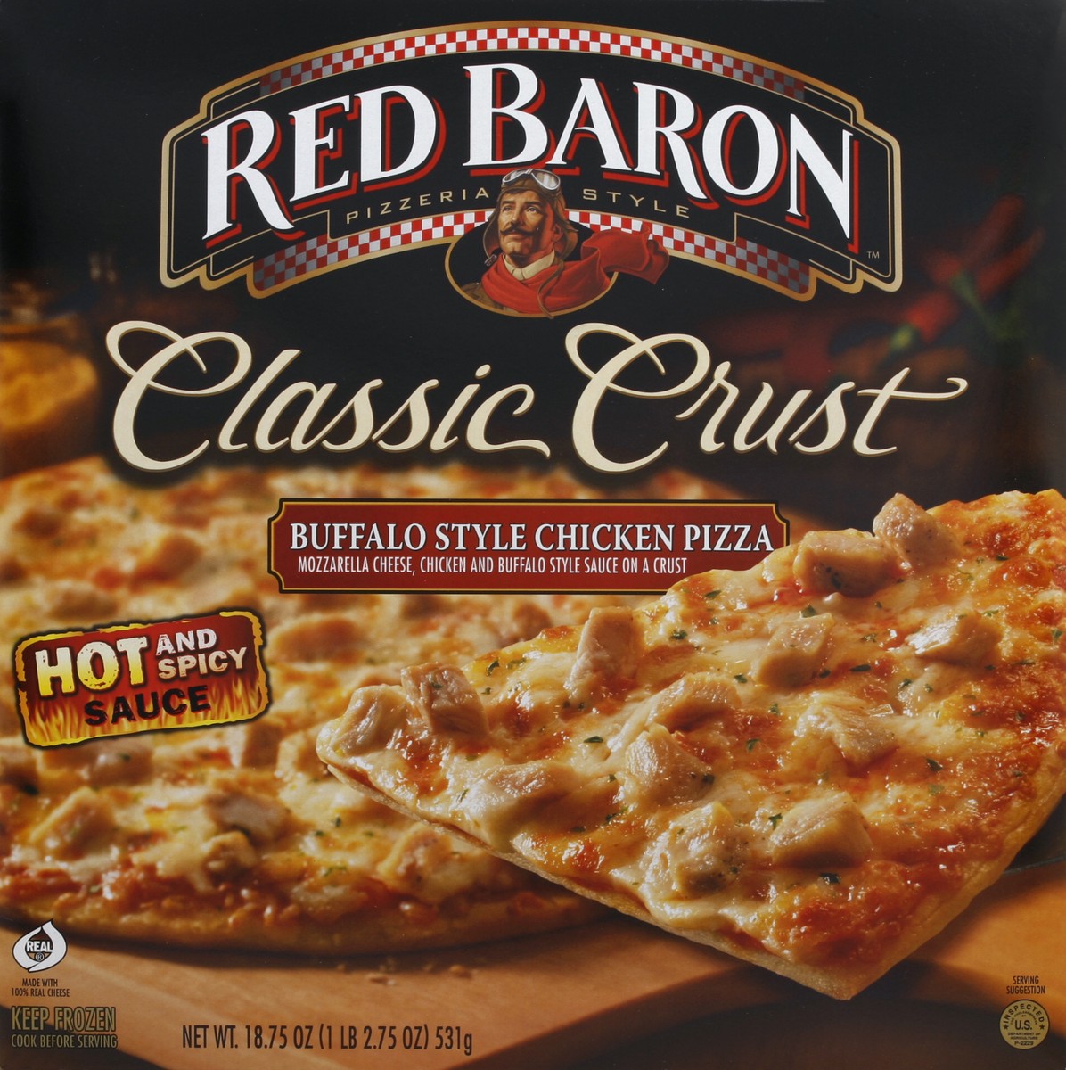 slide 4 of 4, Red Baron Pizza, Classic Crust, Buffalo Style Chicken, 18.75 oz