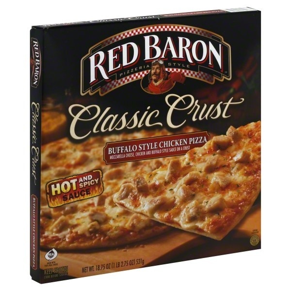 slide 1 of 4, Red Baron Pizza, Classic Crust, Buffalo Style Chicken, 18.75 oz