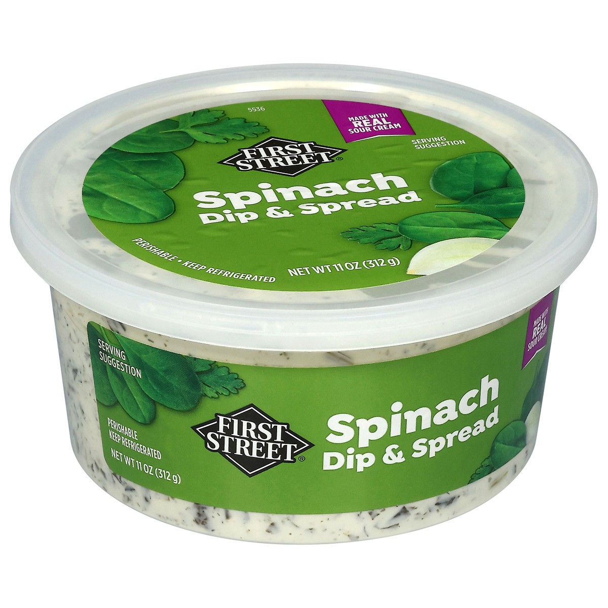 slide 2 of 4, First Street Spinach Dip & Spread, 11 oz