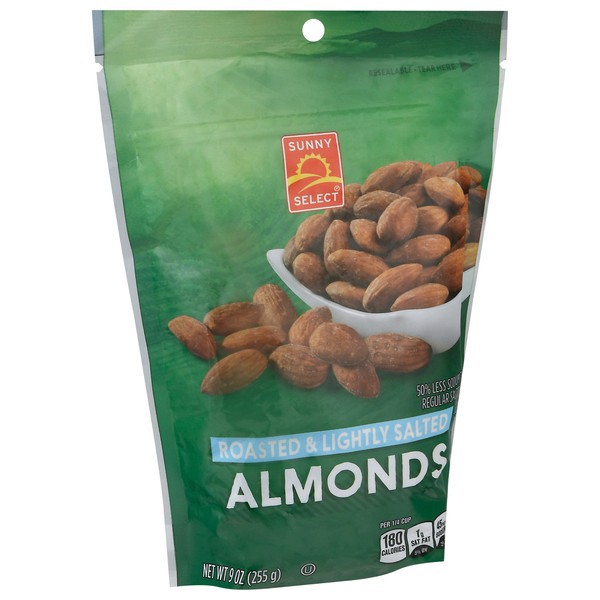 slide 1 of 1, Sunny Select Roasted & Lightly Salted Almonds 9 oz, 9 oz