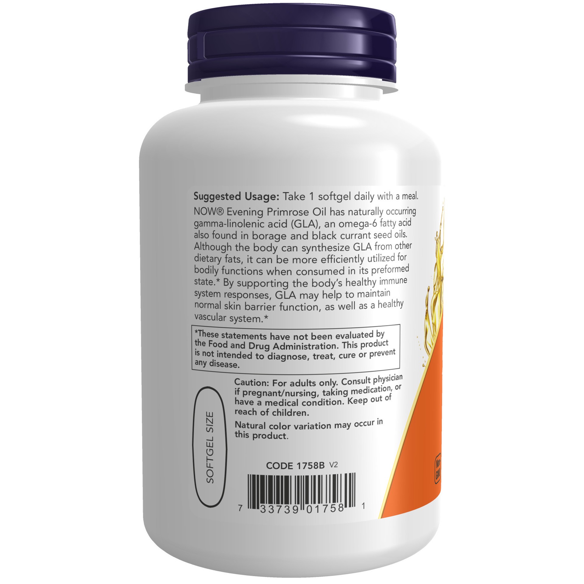 slide 3 of 4, NOW Evening Primrose Oil 1000 mg Vegan Formula - 90 Veggie Softgels, 90 ct