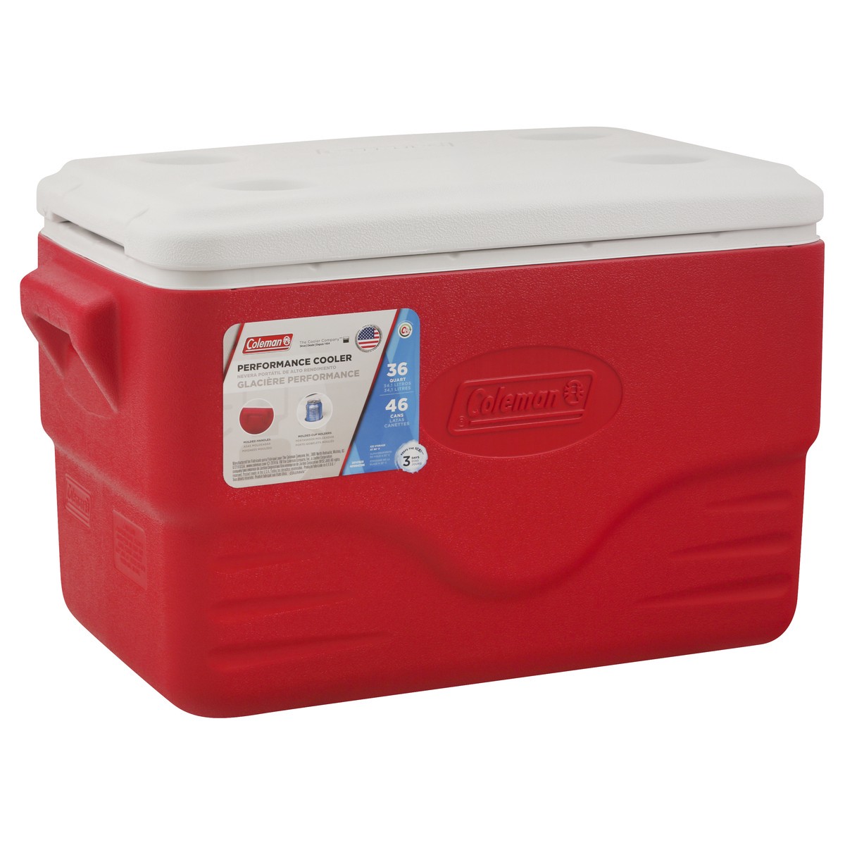 slide 2 of 8, Coleman Performance Cooler - Red, 36 qt