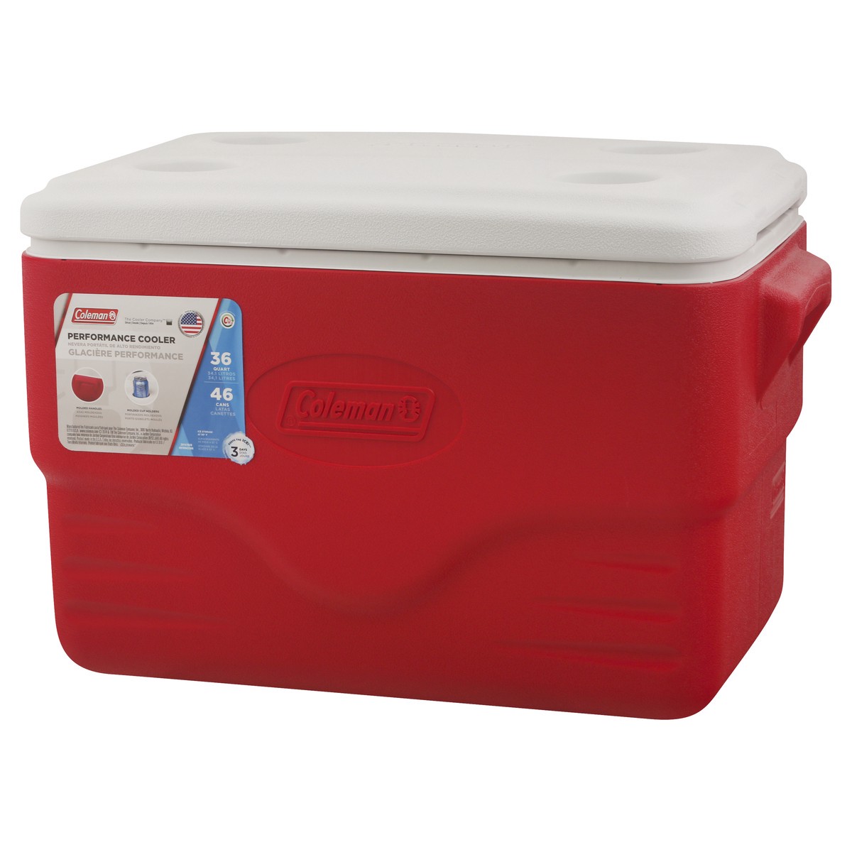 slide 3 of 8, Coleman Performance Cooler - Red, 36 qt