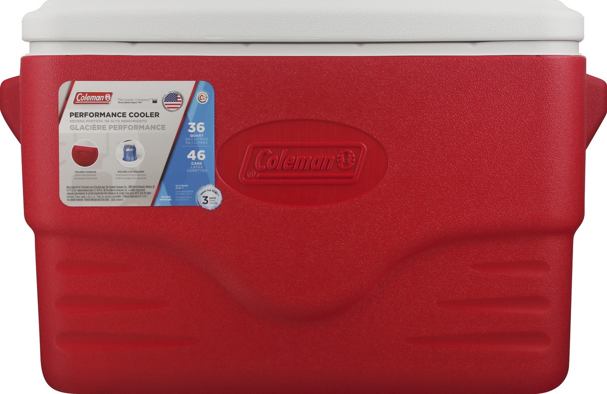 slide 7 of 8, Coleman Performance Cooler - Red, 36 qt