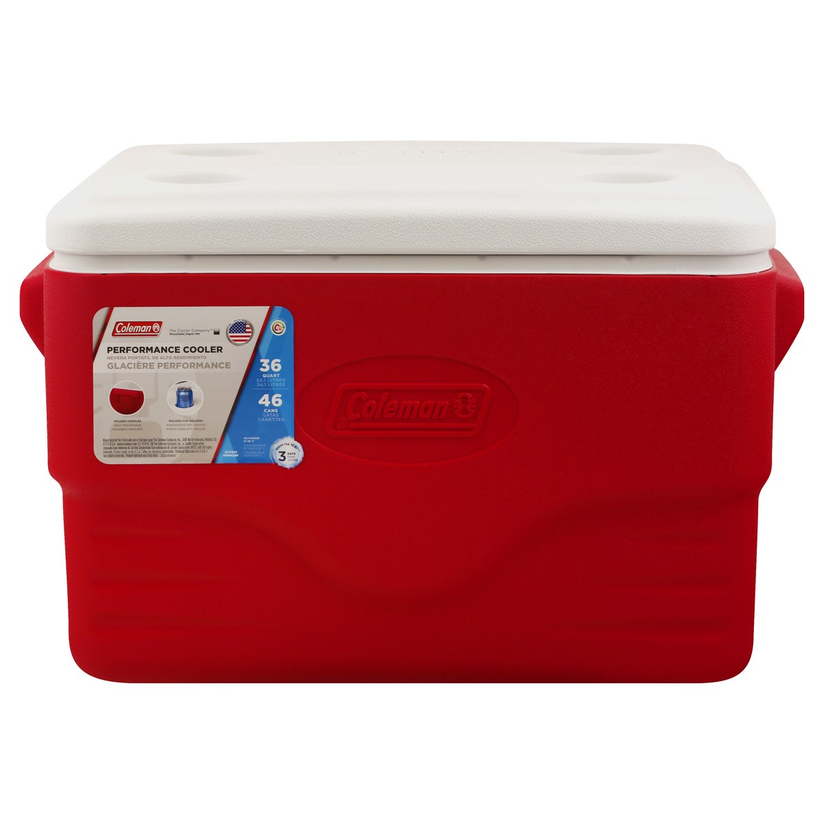 slide 1 of 8, Coleman Performance Cooler - Red, 36 qt