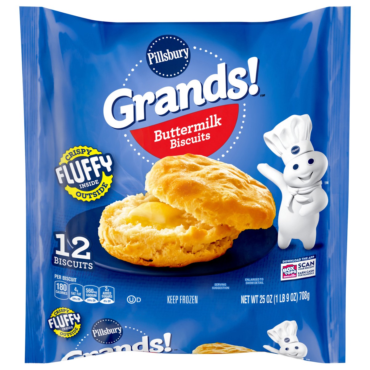 slide 1 of 9, Grands! Buttermilk Biscuits Frozen Dough, 12 ct., 25 oz., 12 ct