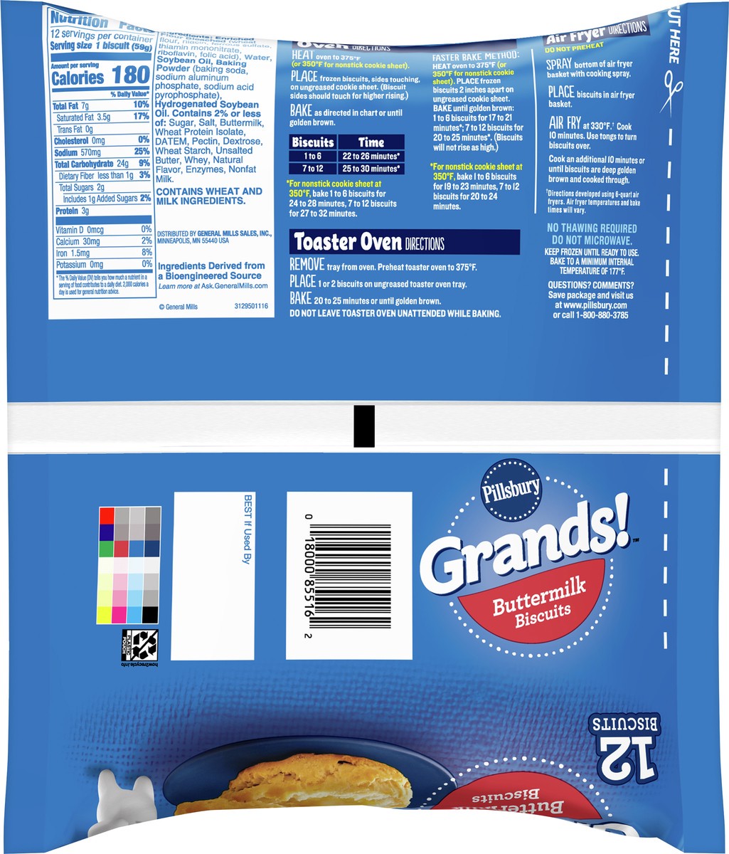 slide 5 of 9, Pillsbury Grands! Buttermilk Breakfast Biscuits Frozen Dough, 12 Ct., 12 ct