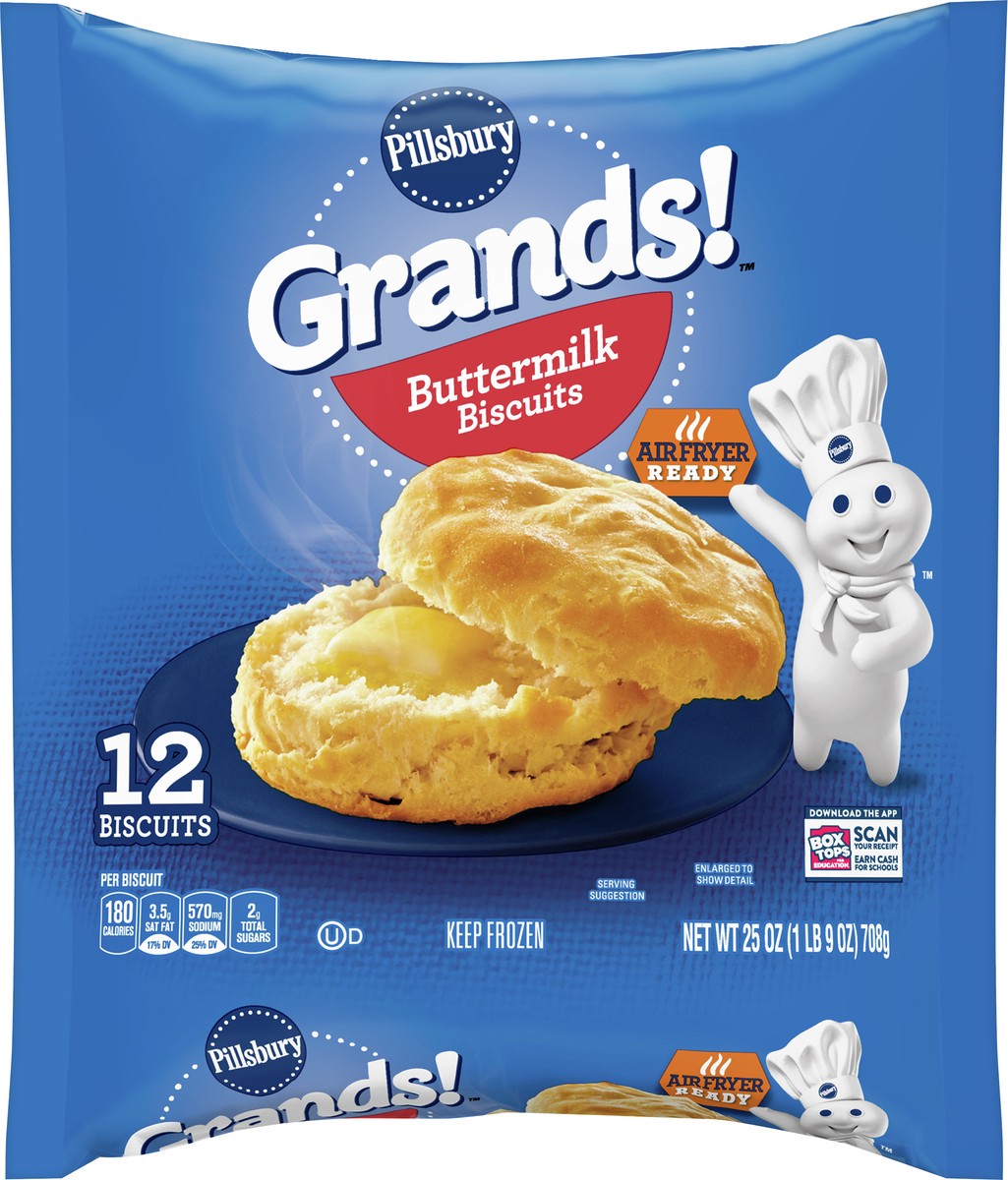 slide 6 of 9, Pillsbury Grands! Buttermilk Breakfast Biscuits Frozen Dough, 12 Ct., 12 ct