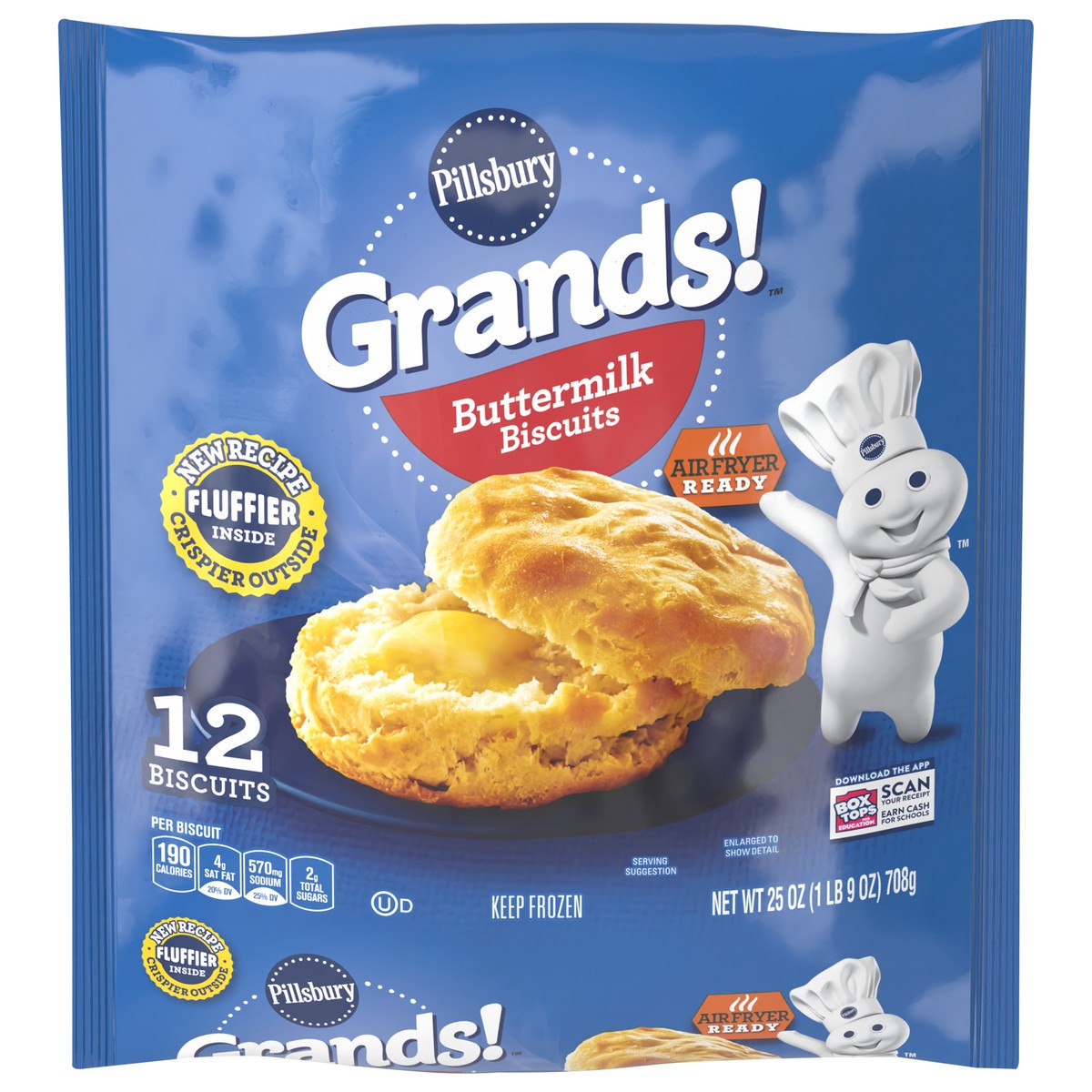 slide 1 of 9, Grands! Buttermilk Biscuits Frozen Dough, 12 ct., 25 oz., 12 ct