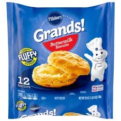 Pillsbury Grands! Buttermilk Breakfast Biscuits Frozen Dough, 25 oz/ 12 count.