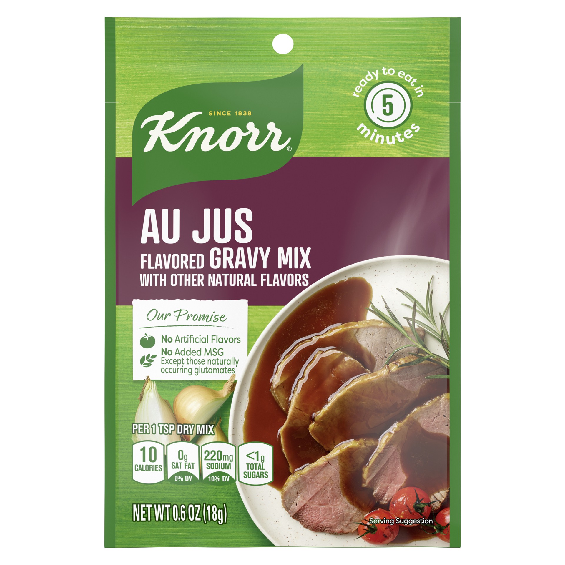 slide 1 of 3, Knorr Gravy Mix Au Jus, 0.6 oz, 0.6 oz