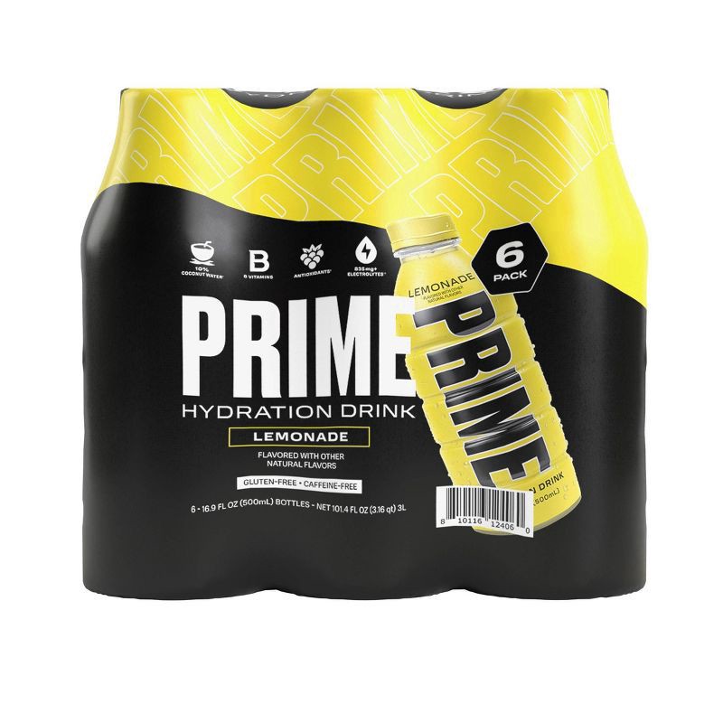 slide 1 of 5, PRIME HYDRATION LEMON LIME 6 Pack 16.9OZ,