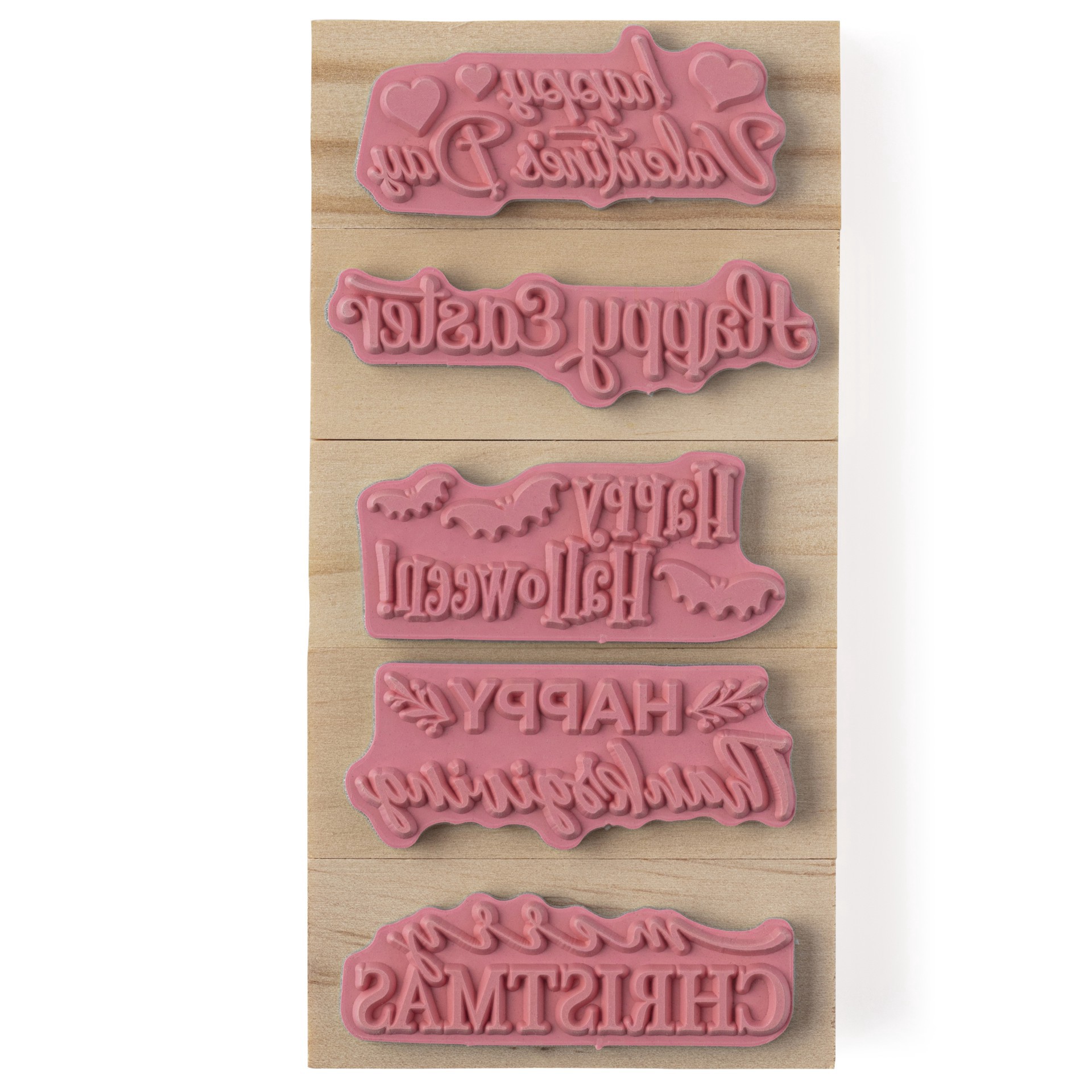 slide 5 of 5, Holidays Wood Stamp Set By Recollections, 5 in x 1 in x 1 in