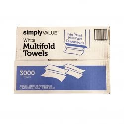 slide 1 of 1, Simply Value Multifold Towel, 12 pk; 250 ct