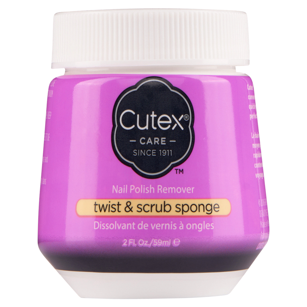 slide 1 of 13, Cutex Nail Polish Remover, Twist & Scrub Sponge, 2 fl oz