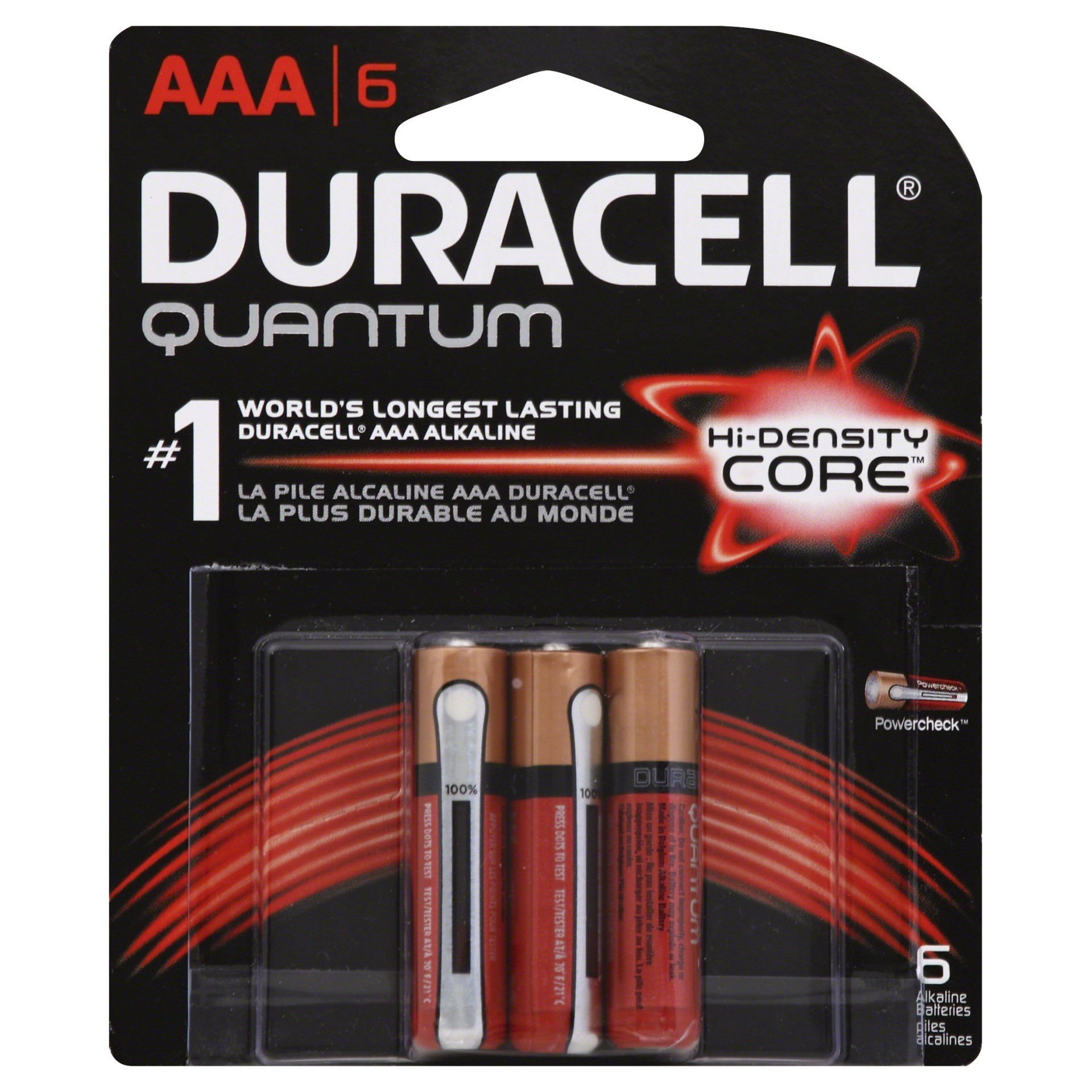 slide 1 of 3, Duracell Quantum AAA Alkaline Batteries, 6 ct