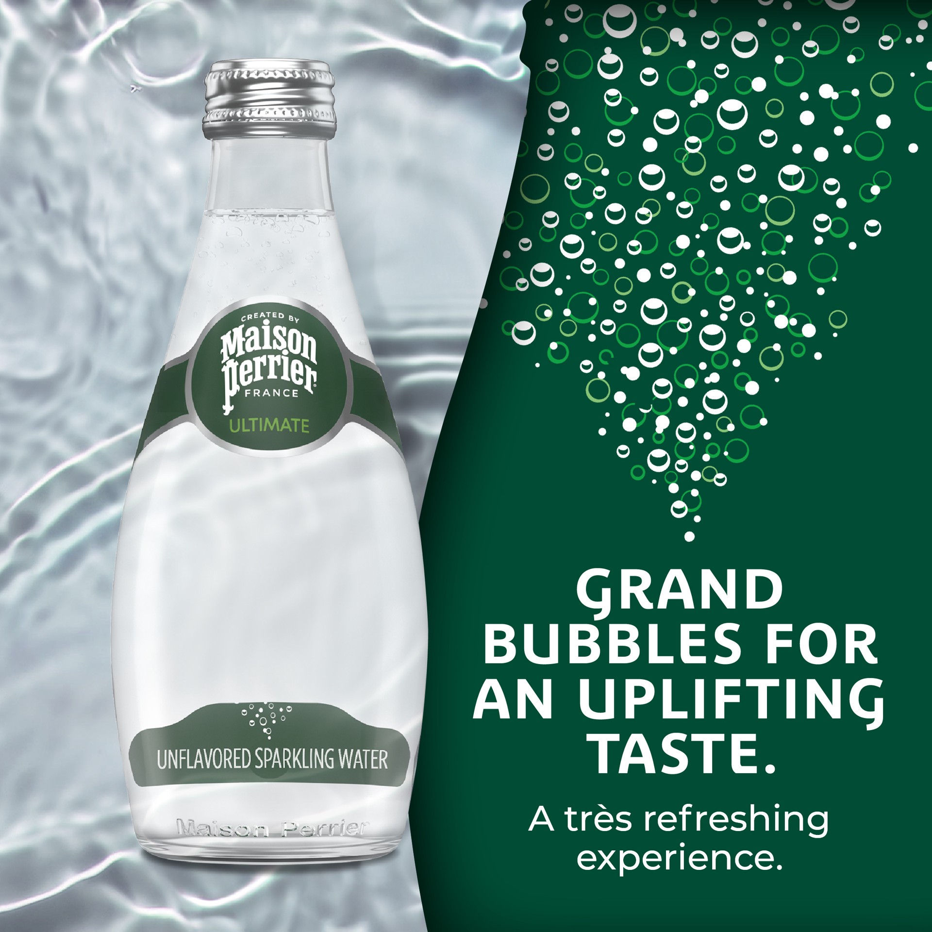 slide 2 of 7, Maison Perrier Ultimate Unflavored Sparkling Water, 4 Pack Glass Bottle, 24 ct; 330 ml