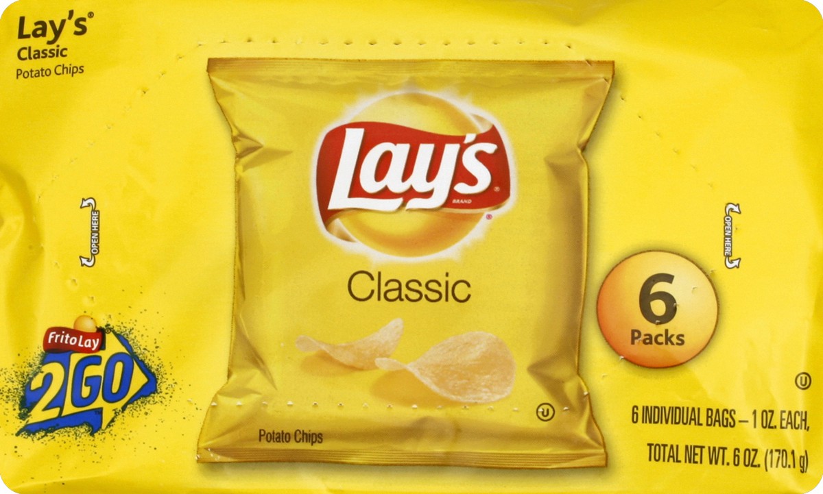 slide 3 of 5, Lay's Potato Chips Classic 1 Oz 6 Count, 6 ct; 1 oz