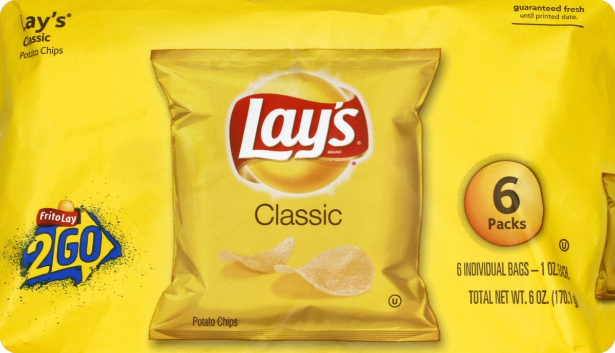 slide 2 of 5, Lay's Potato Chips Classic 1 Oz 6 Count, 6 ct; 1 oz