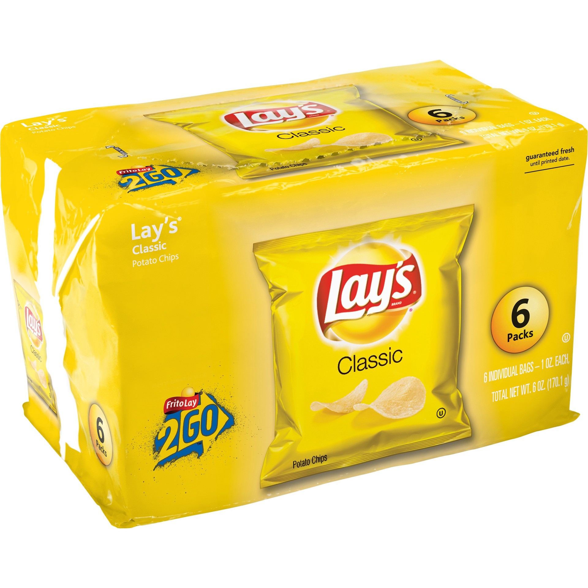 slide 1 of 5, Lay's Potato Chips Classic 1 Oz 6 Count, 6 ct; 1 oz