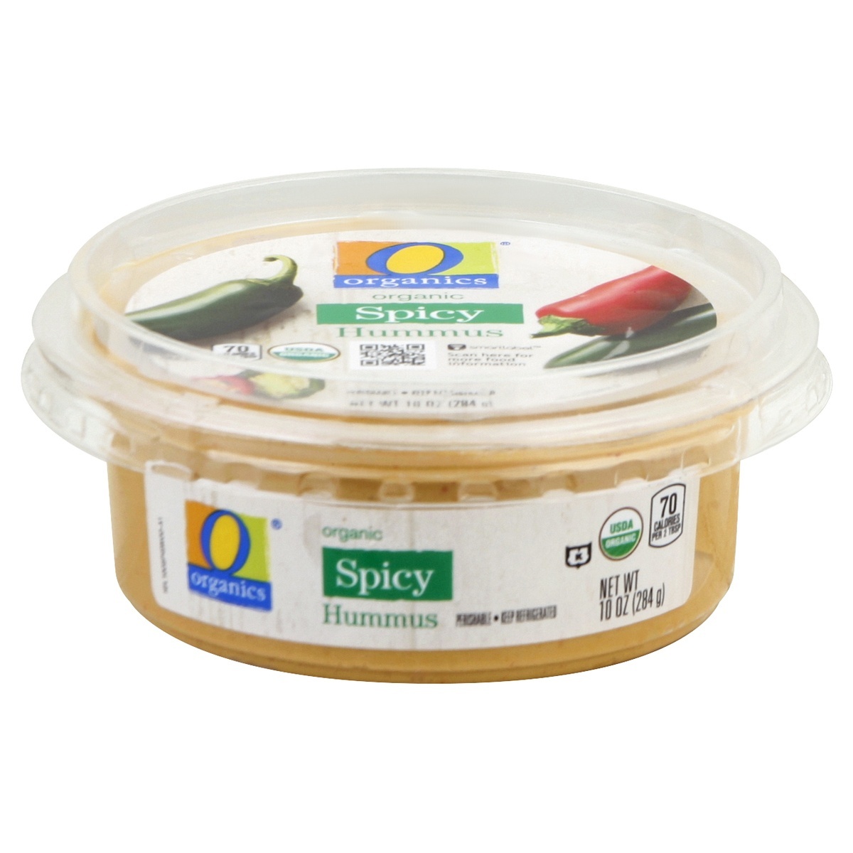 slide 1 of 3, O Organics Organic Hummus Spicy, 10 oz