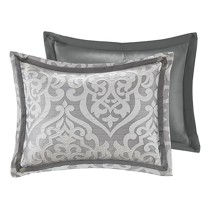 slide 5 of 10, Madison Park Odette Jacquard Reversible Queen Comforter Set - Silver, 8 ct