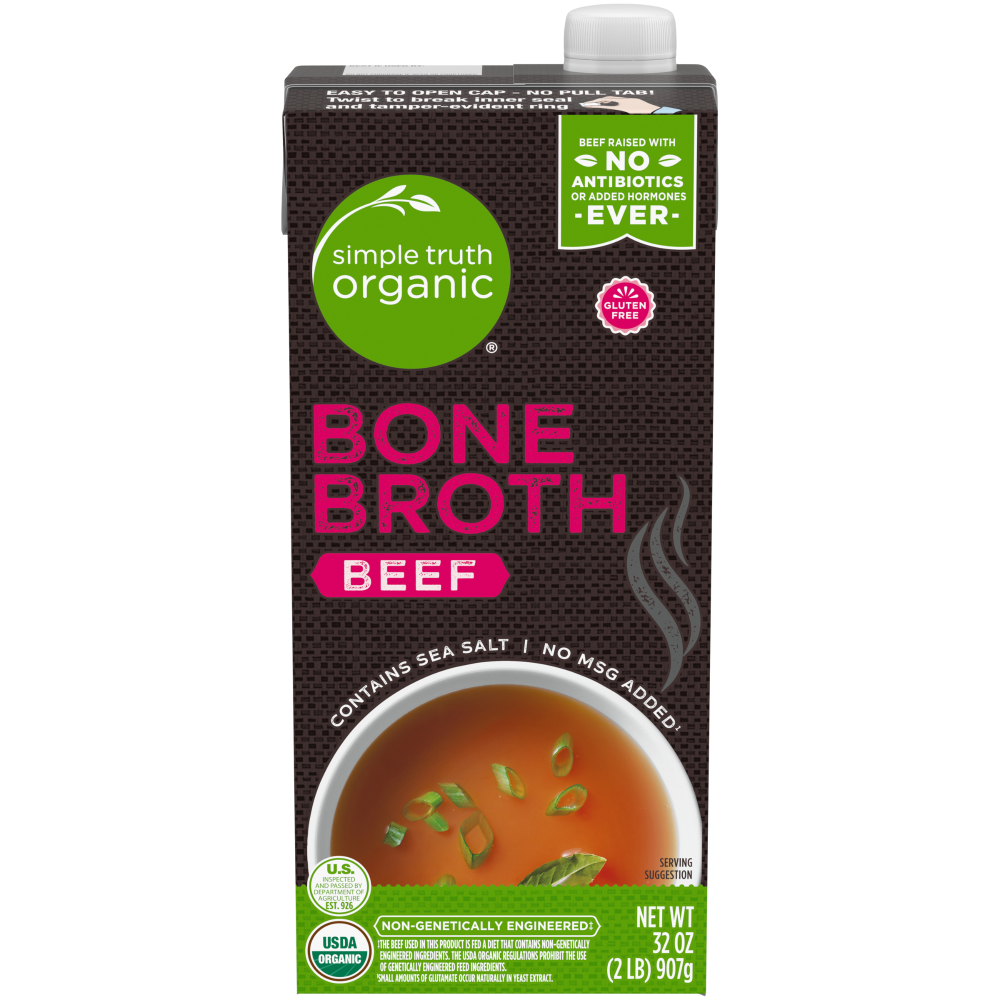 slide 2 of 3, Simple Truth Organic Beef Bone Broth, 32 oz