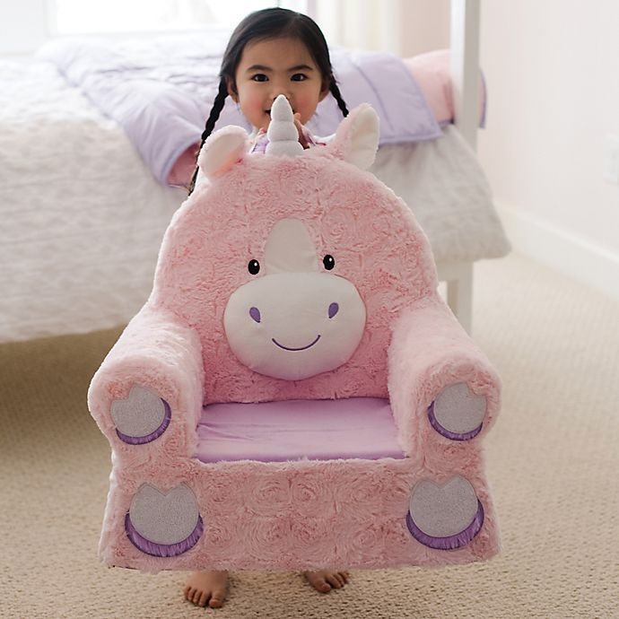 slide 5 of 6, Sweet Seats Soft Foam Unicorn Chair - Pink, 1 ct