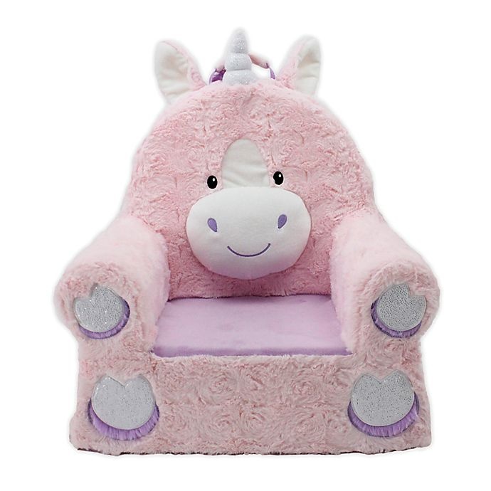 slide 1 of 6, Sweet Seats Soft Foam Unicorn Chair - Pink, 1 ct