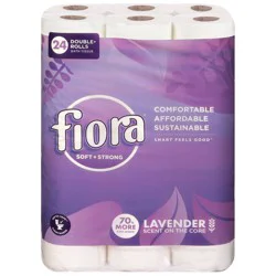 Fiora 2-Ply Double+ Rolls Soft + Strong Lavender Scent Bath Tissue 24 ea