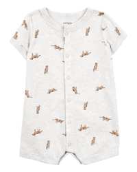 Carter's Baby Dog Short-Sleeve Romper - Gray Gray 24M