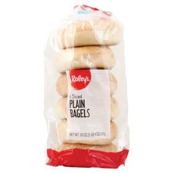 Raley's Plain Bagels, 6 ct