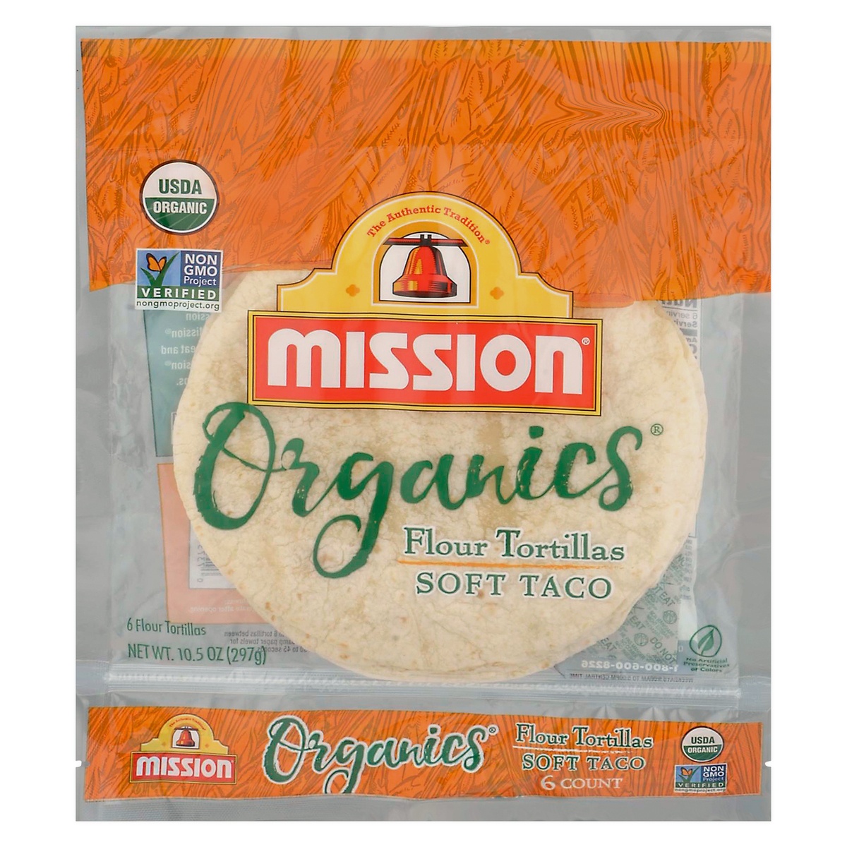 slide 1 of 4, Mission Taco Size Organic Flour Tortillas, 6 ct