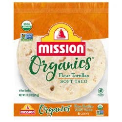 Mission Organics Soft Taco Flour Tortillas - 6 ct
