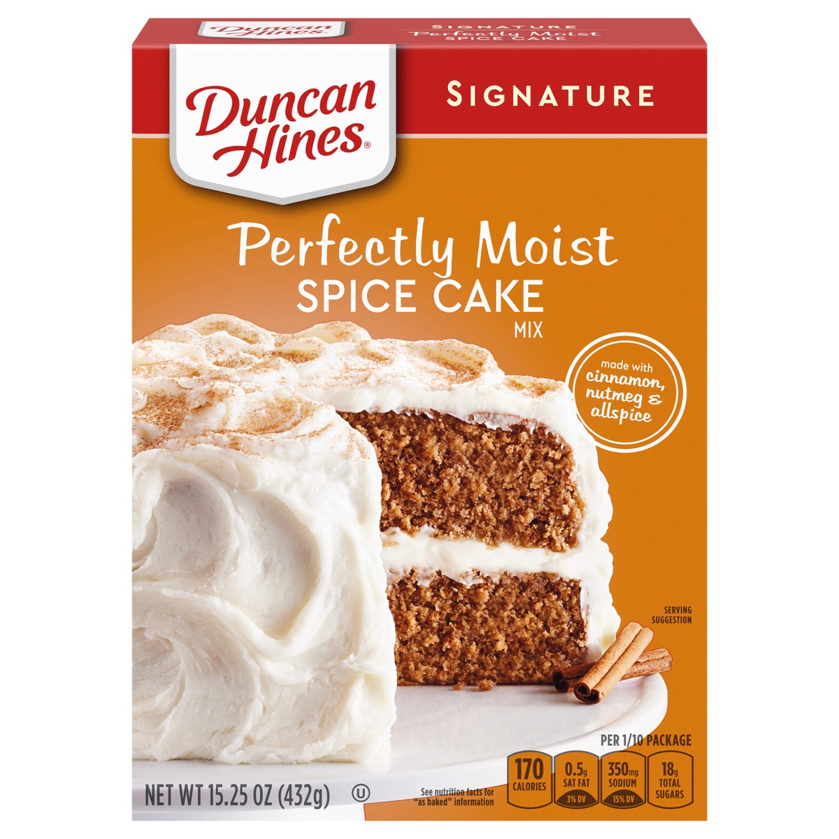 slide 1 of 9, Duncan Hines Signature Perfectly Moist Spice Cake Mix, 15.25 oz, 15.25 oz