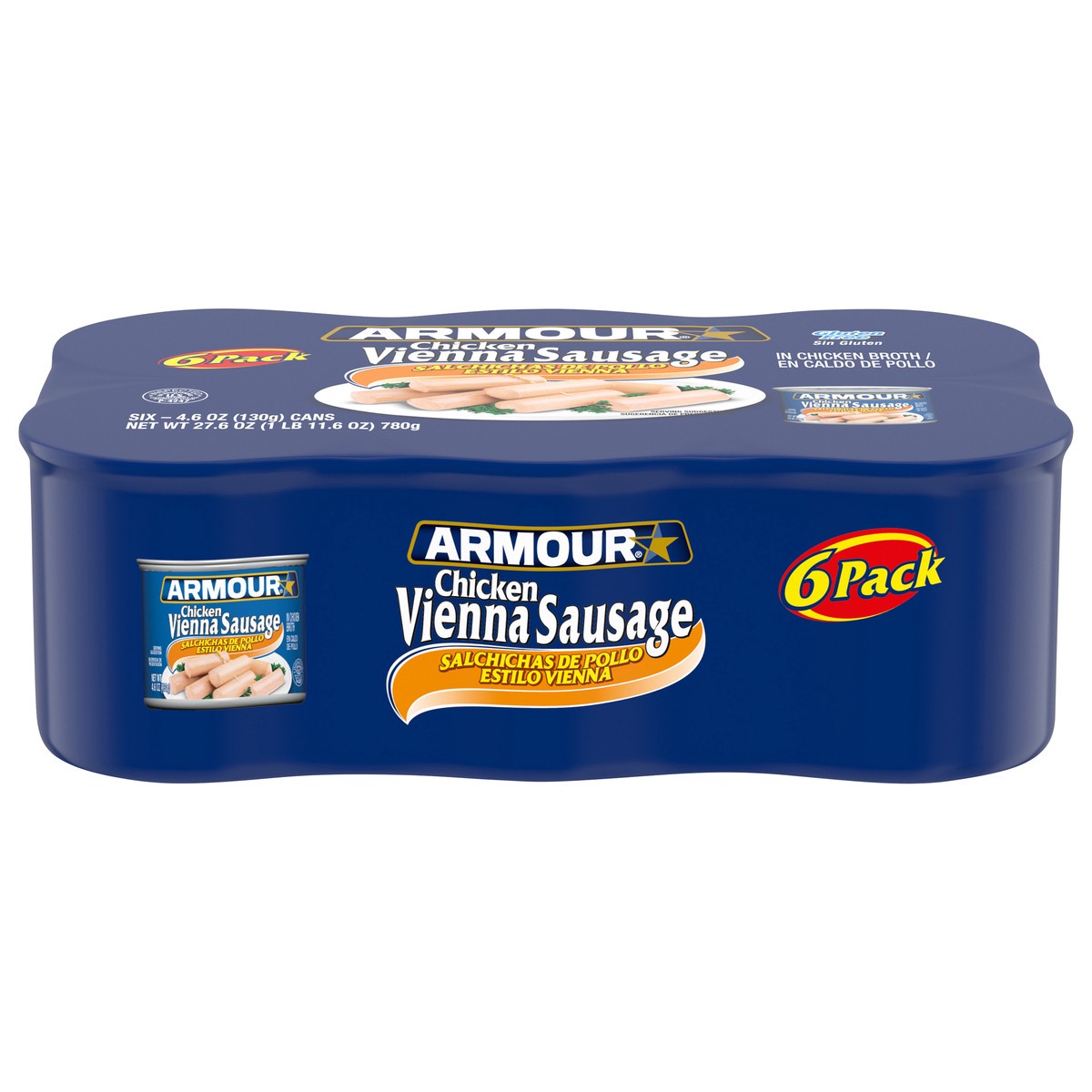 slide 1 of 5, Armour 6 Pack In Chicken Broth Chicken Vienna Sausage 6 - 4.6 oz Cans, 6 ct