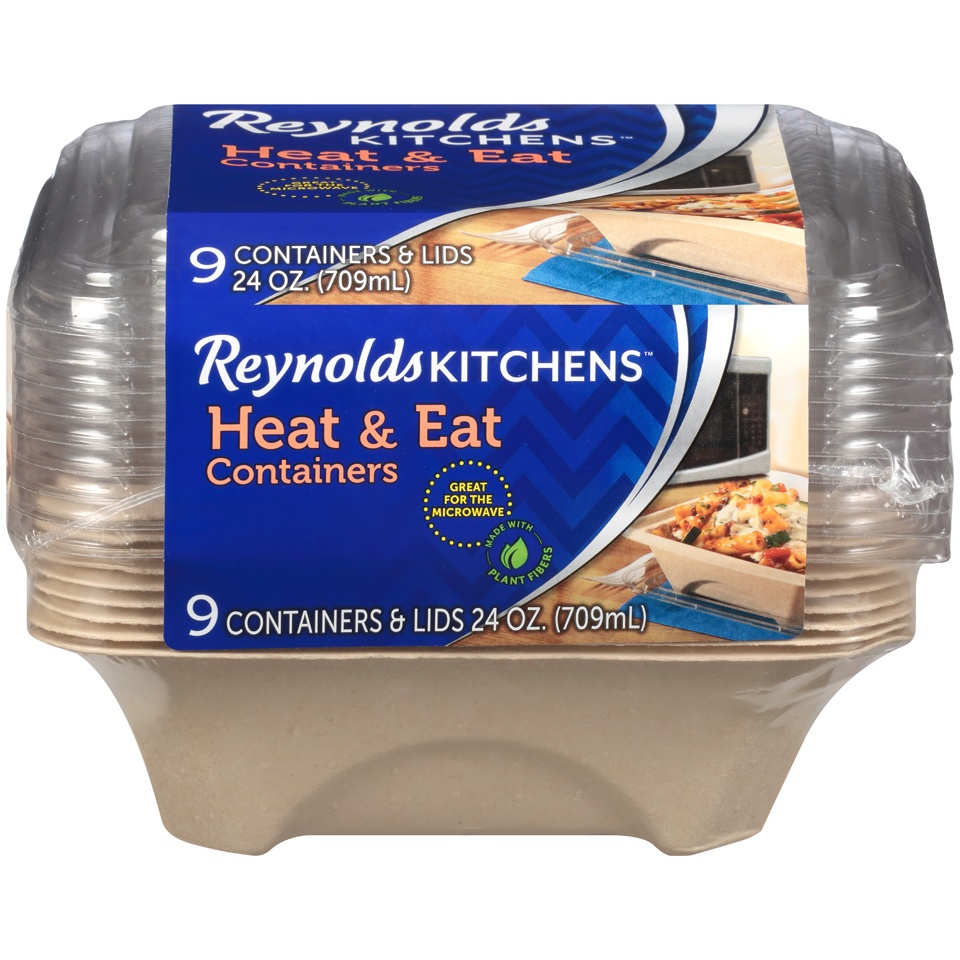 slide 1 of 1, Reynolds Kitchens Heat & Eat Containers, 9 ct; 24 oz