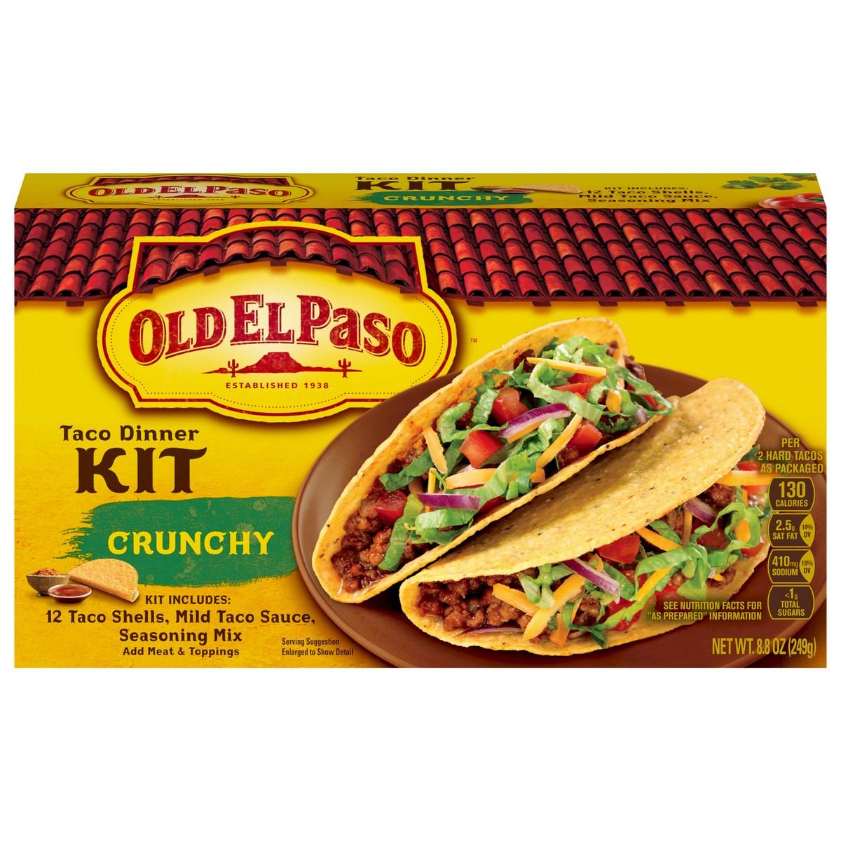 slide 1 of 9, Old El Paso Taco Dinner Kit, Crunchy, 8.8 oz., 8.8 oz