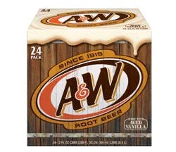A&W 24 Pack No Caffeine Soda 24-12 fl oz Cans