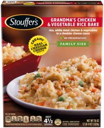 Stouffer's Grandma’s Chicken and Vegetable Rice Bake, Family Size, Frozen Family Dinners