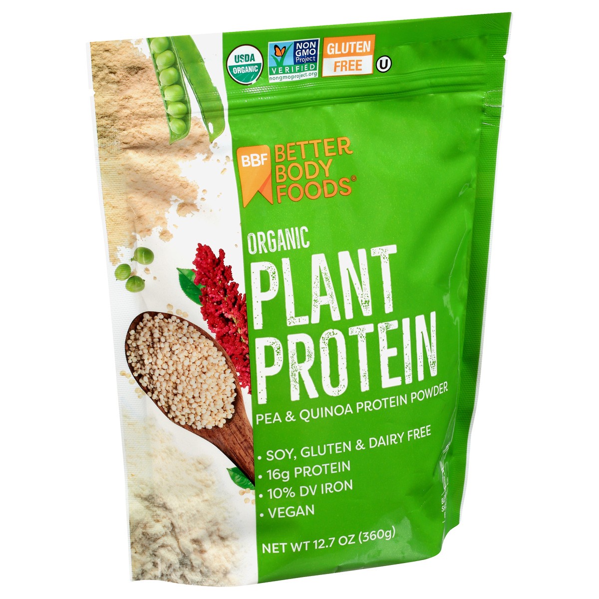 slide 11 of 13, BetterBody Foods Organic Plant Protein 12.7 oz, 12.7 oz