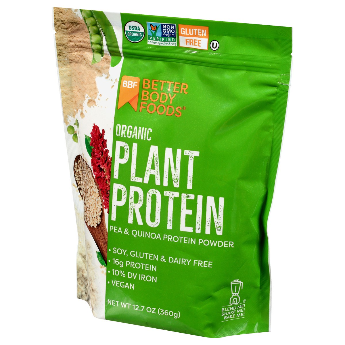 slide 9 of 13, BetterBody Foods Organic Plant Protein 12.7 oz, 12.7 oz