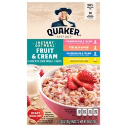 Quaker Instant Oatmeal Fruit & Cream Variety 1.05 Oz 8 Count